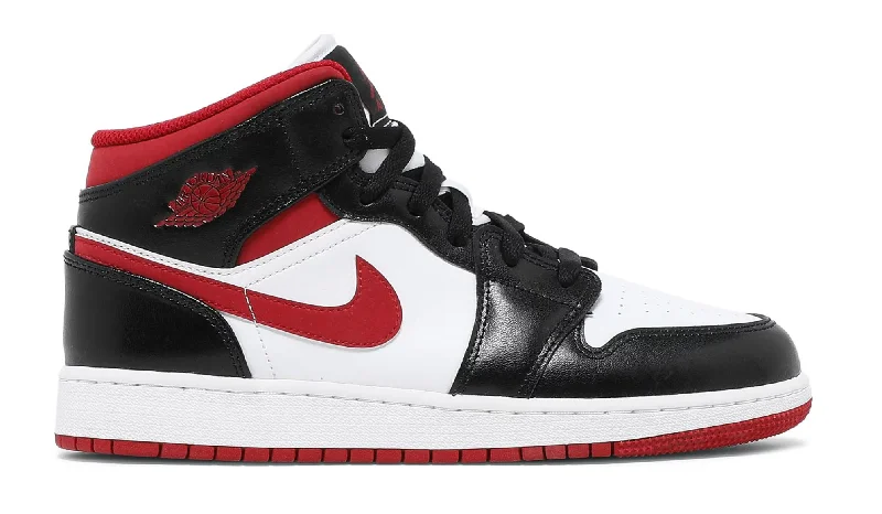 Nike Air Jordan 1 Mid Gym Red Black White (GS) Women's