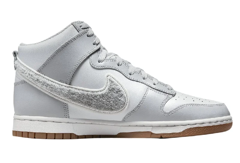 Nike Dunk High Chenille Swoosh White Grey