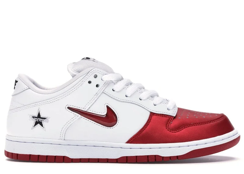 Nike Sb Dunk Low Supreme Jewel Swoosh Red