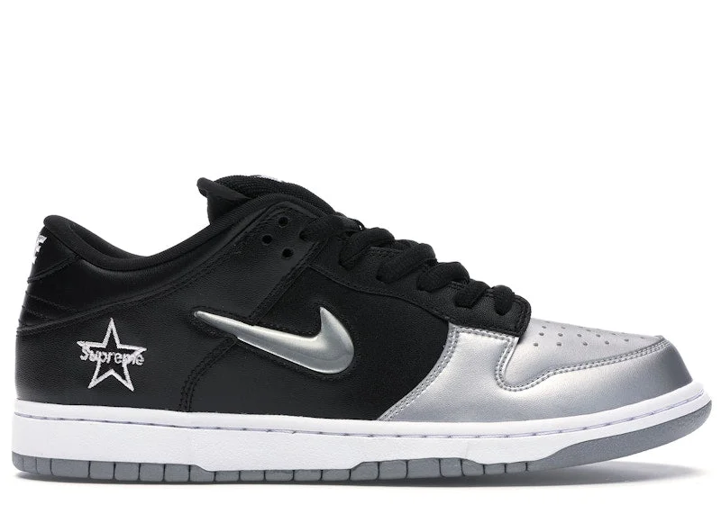 Nike Sb Dunk Low Supreme Jewel Swoosh Silver