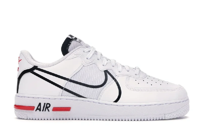 Nike Air Force 1 React White Black Red