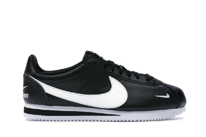 Nike classic cortez mini swoosh black white