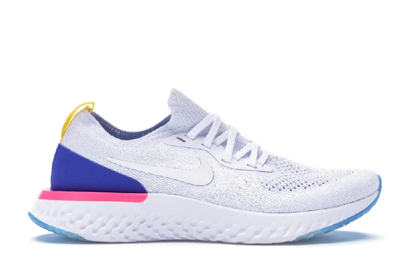 Nike epic react flyknit white racer blue pink blast (w)